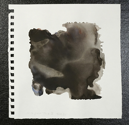 "It is just this II." Monoprint with watercolor and sumi ink, 8.75 in. x 8.75 in. $100