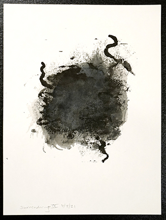 "Surrendering IX" Monoprint with watercolor and sumi ink, 9 in. x 12 in. $150
